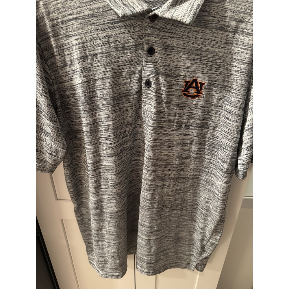Antigua Auburn Tigers Gray Shirt Men's Sz Large Collared Short Sleeve Polo - Picture 2 of 6